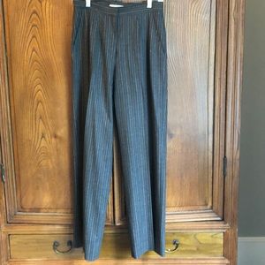 Max Mara Pant suit. Gray with pink pin stripe.